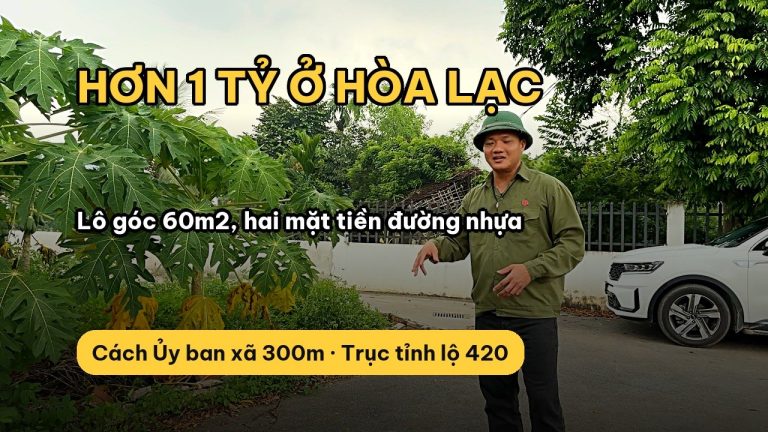 Bán đất Hòa Lạc 60 m² lô góc hai mặt tiền, hơn 1 tỷ — thôn Sen Trì, xã Hạ Bằng