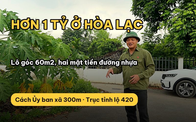 Bán đất Hòa Lạc 60 m2 lô góc thôn Sen Trì, xã Hạ Bằng