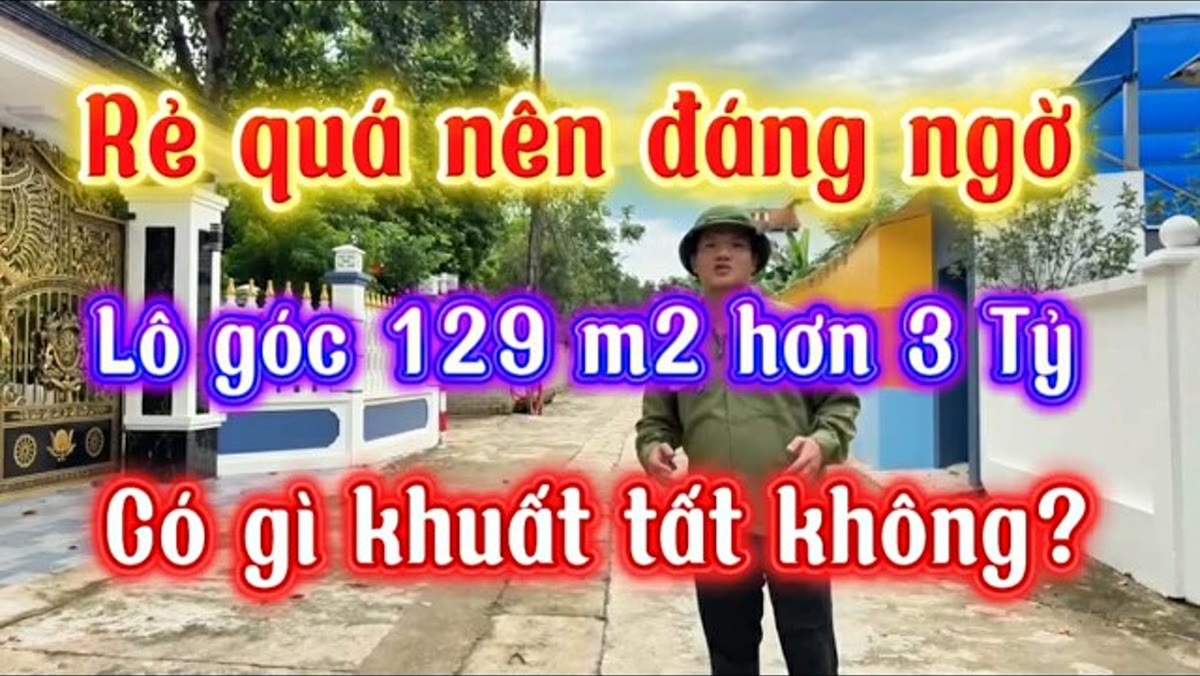 Bán đất Hòa Lạc cách Đại học Quốc gia 1 phút: lô góc 129 m² chưa tới 31 triệu/m²