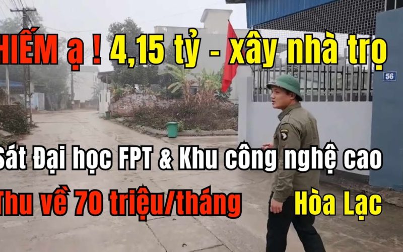 Mảnh 99m2 cách chợ Hòa Lạc 300m: hàng xóm đang xây trọ