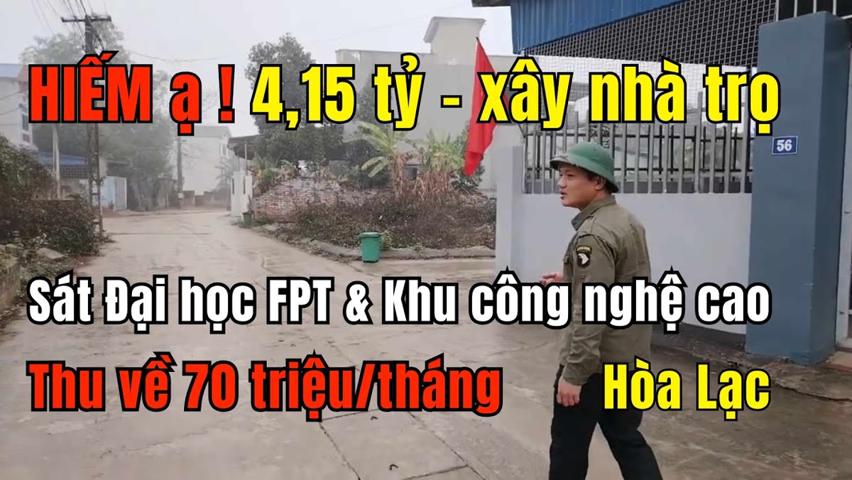 Mảnh 99m2 cách chợ Hòa Lạc 300m: hàng xóm đang xây trọ