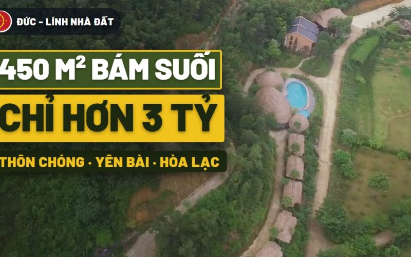 Bán đất Hòa Lạc đẹp như Đà Lạt: 450m² bám suối đối diện khu biệt thự, chỉ hơn 3 tỷ