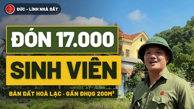 Bán đất Hòa Lạc gần Đại học Quốc gia 200m², 2 mặt tiền, bằng 1/3 bên kia đường