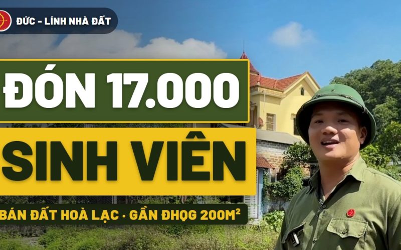 Bán đất Hòa Lạc gần Đại học Quốc gia 200m², 2 mặt tiền, bằng 1/3 bên kia đường